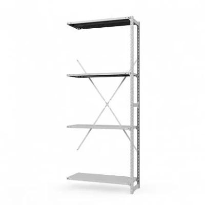 Секция приставная стеллажа металлического ТСУ Универсал, 2000x760x600 мм. Полки: метал. усил. 4 шт.