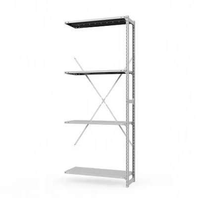 Секция приставная стеллажа металлического ТСУ Универсал, 2000x760x500 мм. Полки: метал. перф. усил. 4 шт.