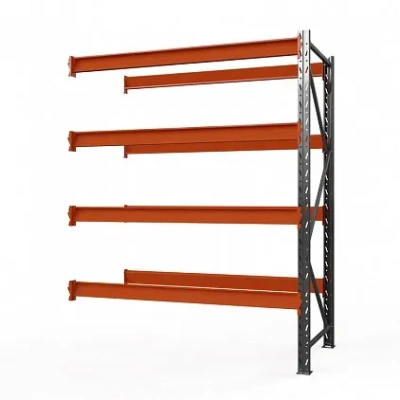 Секция приставная стеллажа металлического Оптима, 3000x1530x785 мм. Полки: 4 шт. без настила