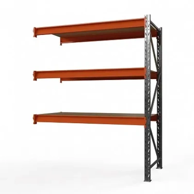 Секция приставная стеллажа металлического Оптима, 2000x2500x785 мм. Полки: 3 шт. фанера